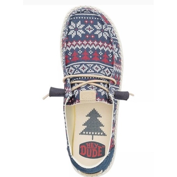New Hey Dude Wally Winter Sweater Fair‎ Isle Slip On Loafers Shoes Men\'s Size 14 main image 10
